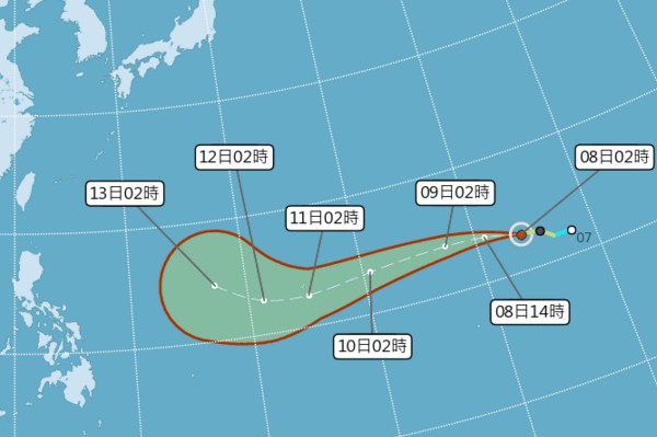 山竹颱風走勢圖。(圖／中央氣象局，以下同)