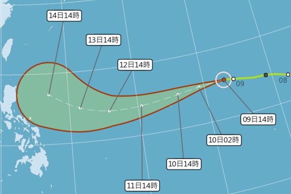 山竹颱風預測路徑。(圖／中央氣象局，以下同)