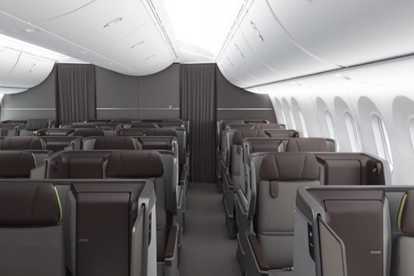 長榮787客機的皇璽桂冠艙空間寬敞、舒適