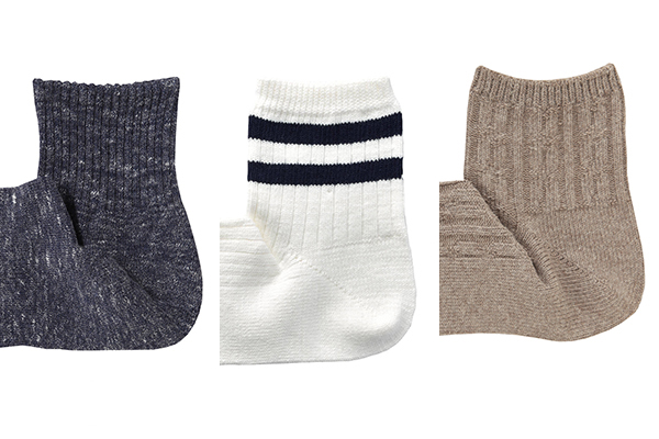 採用不同部位不同織法的有機棉直角襪