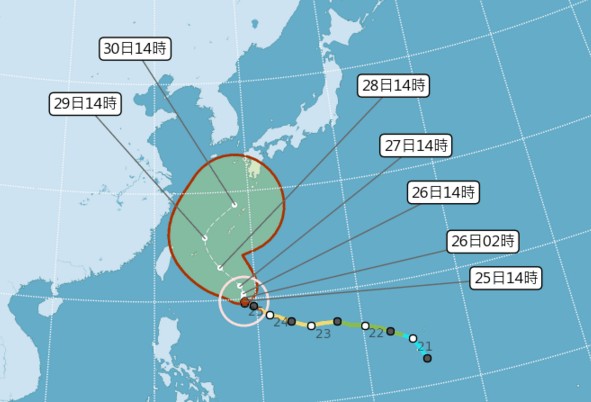 潭美颱風動態路徑。(圖／中央氣象局，以下同）