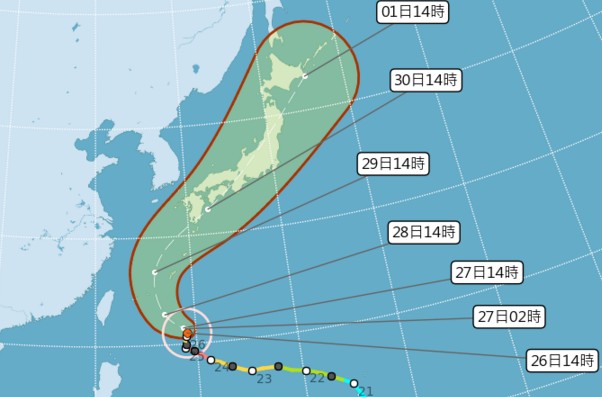 潭美颱風減弱北轉牛步  未來北部東半部多雨