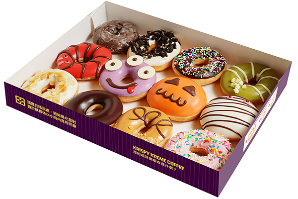 紫色12入禮盒430元(4顆甜魔甜甜圈+8顆42元(含)任選甜甜圈)。