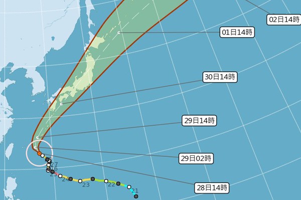 潭美颱風路徑動態。(圖／中央氣象局，以下同)