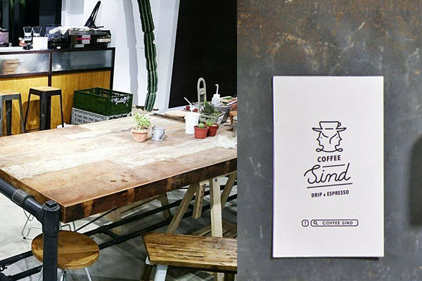 Coffee Sind是走簡約工業設計風格的半外帶式咖啡店。 (圖／Coffee Sind)