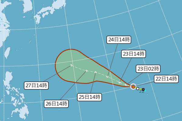 玉兔颱風路徑走勢。(圖／中央氣象局)