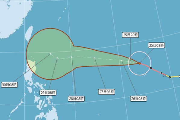 玉兔轉強颱！17級強風週二最靠近台灣