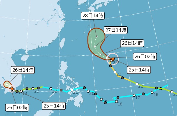 颱風動態潛勢圖。