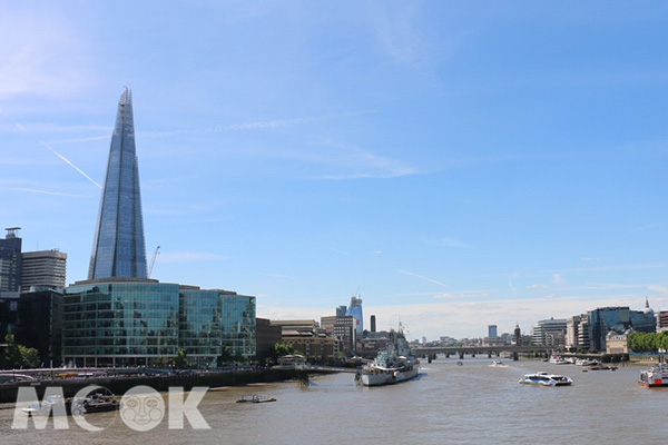 從倫敦塔橋欣賞貝爾法斯特號與泰晤士河景。(圖／MOOK景點家莫菲)