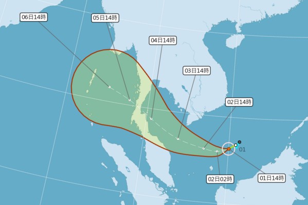 帕布颱風路徑圖。(圖／中央氣象局，以下同)