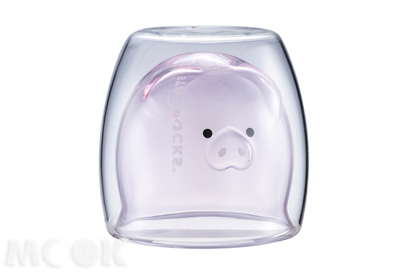 小豬造型雙層玻璃杯，售價$600。容量：250ML。