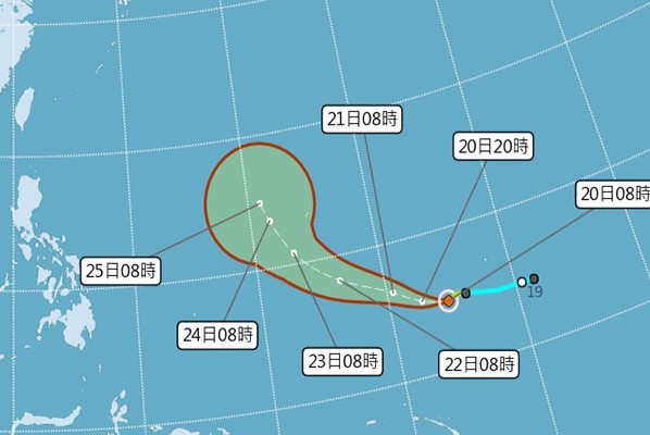 2019年第2號颱風蝴蝶生成 週五冷氣團南下天氣轉涼 