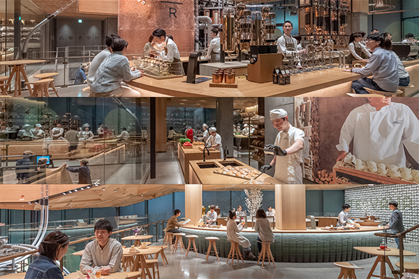 Starbucks Reserve Roastery Tokyo店內的各角落一隅。