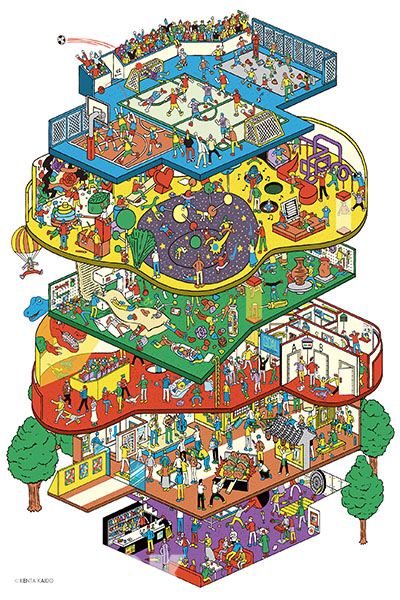 樂蒐空間以多元的體驗型遊樂為核心概念，共有 5 樓層。