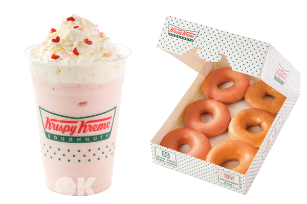 當季草莓櫻花入味 一起走春戀愛吧。(圖／Krispy Kreme，以下同）