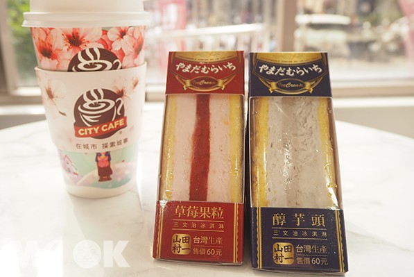 非常搶手的山田村一冰淇淋三文治，三明治的外觀內夾冰淇淋相當特別。(圖／cheriechang1217)