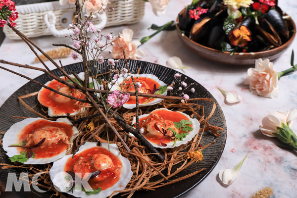 母親節限定菜色-火烤扇貝佐香茅辣醬