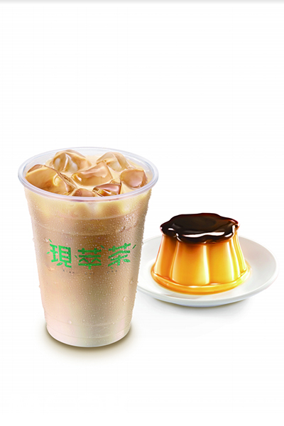 「統一布丁純奶茶」，售價65元，限特大杯冰飲。