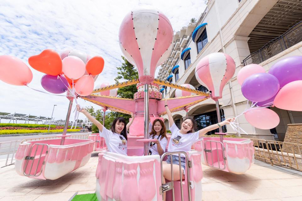 少女心必拍的粉紅夏日遊樂園！（圖／福容大飯店 淡水漁人碼頭，以下同）