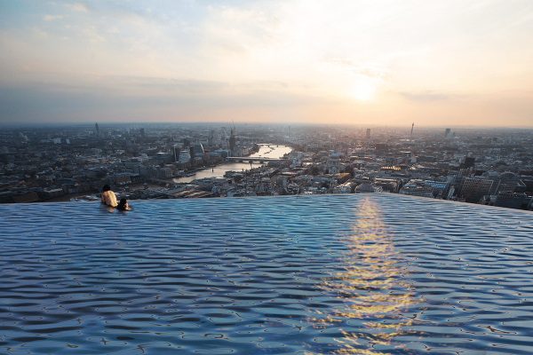 真無邊際泳池能讓旅人們零距離的享受倫敦美景。