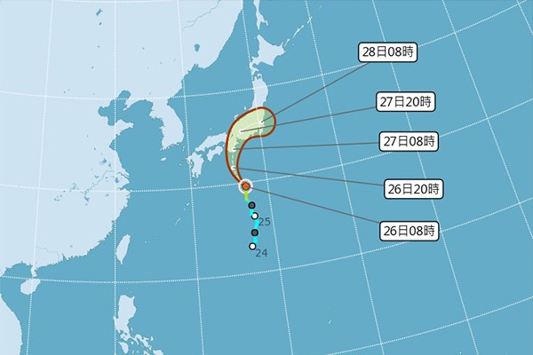 第6號颱風百合。(圖／中央氣象局)