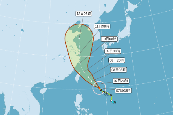 利奇馬轉中颱逼近台灣！預計午後發布海警防強風豪雨