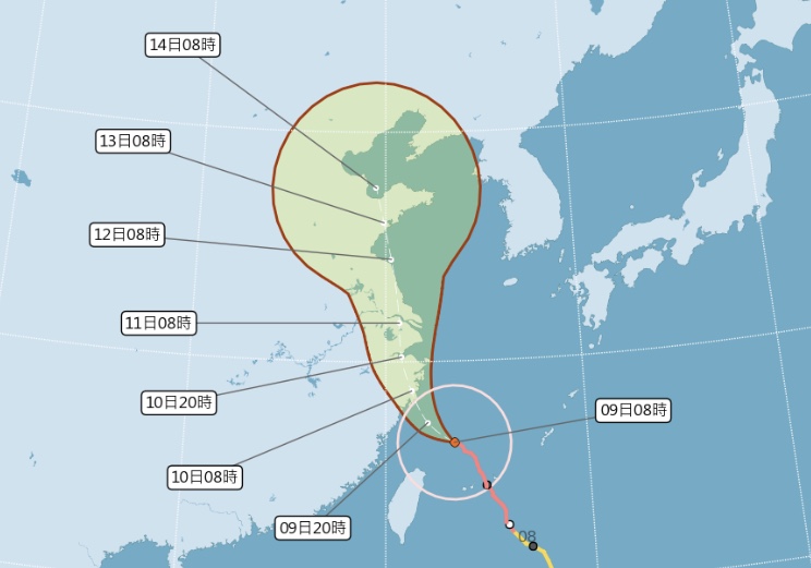 利奇馬強颱觸地減弱！轉中颱花蓮解除陸上警報