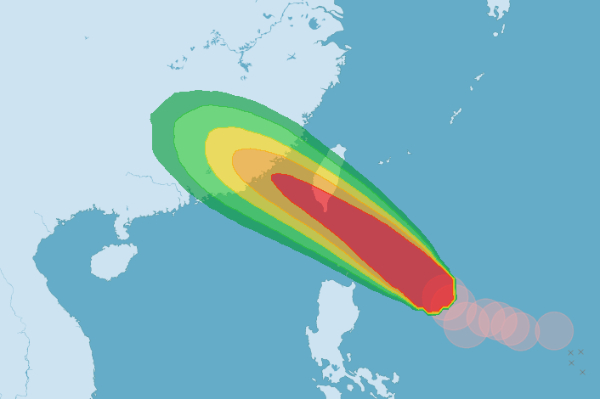 白鹿颱風侵襲南台灣機率非常高。