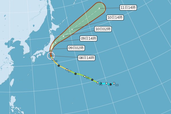 颱風法西路徑。(圖／中央氣象局，以下同)