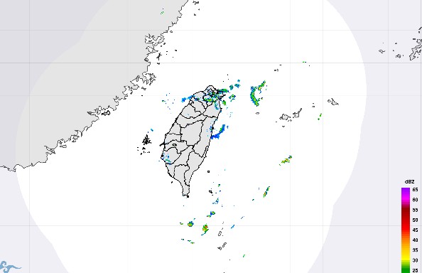 雷達電波圖，藉此可研判天氣系統的降水強度及分布狀況。