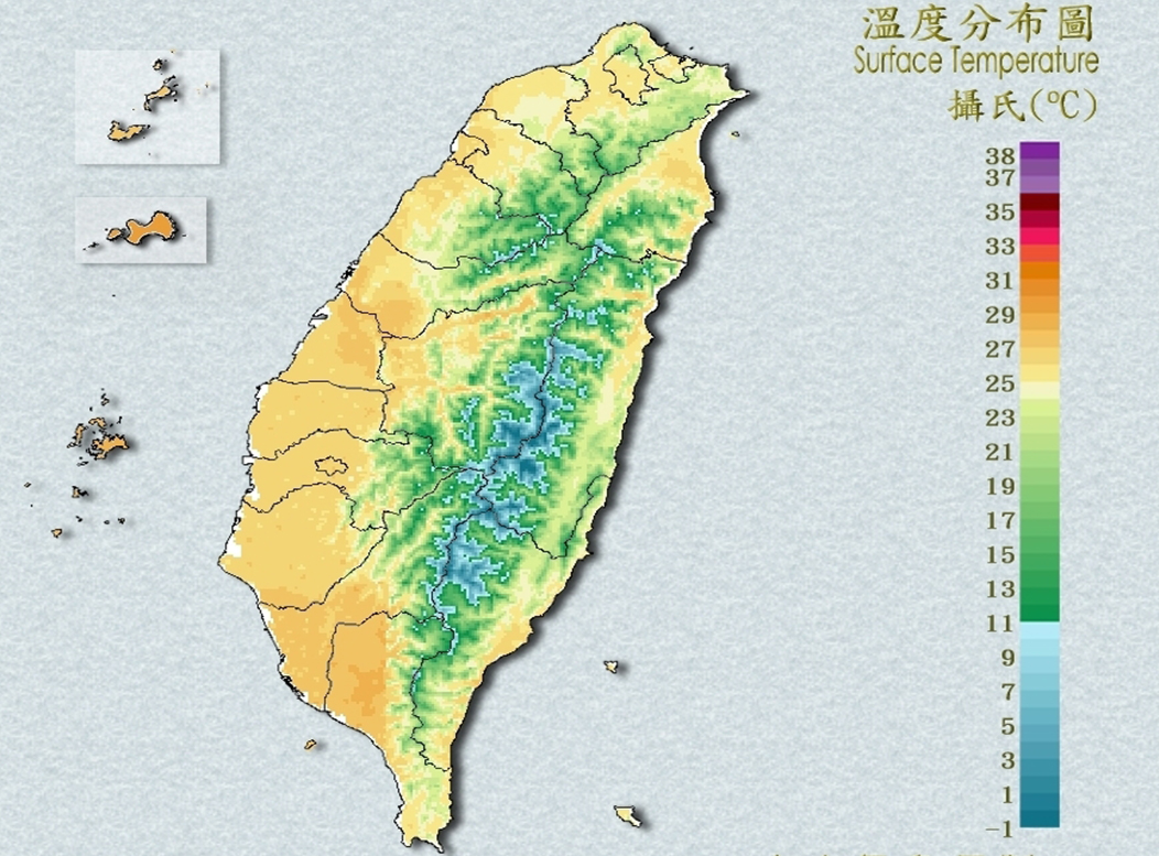 全台各地清晨氣溫微涼，須注意早晚溫差。