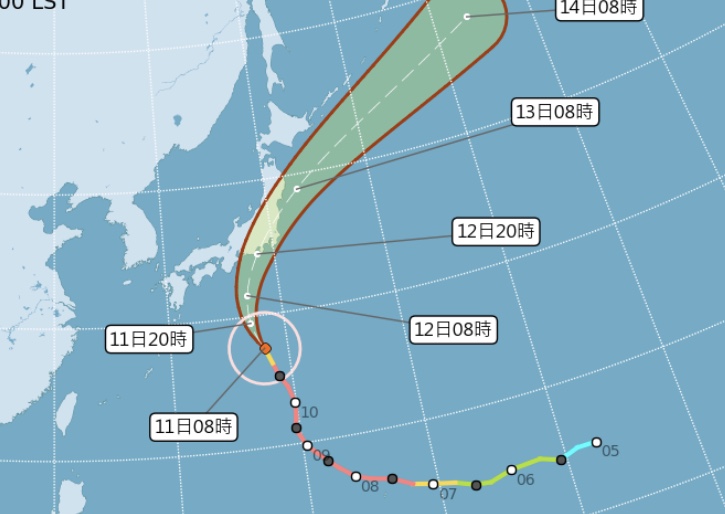 中颱哈吉貝襲日航班取消  外圍環流影響台灣連假天氣