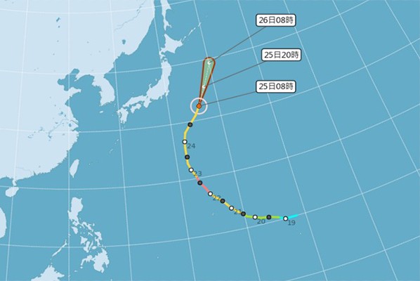 第 21 號颱風博羅依。(圖／中央氣象局，以下同)