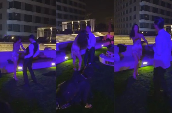 圖／邱瓈寬臉書所分享之影片，是林志玲與AKIRA熱舞畫面。