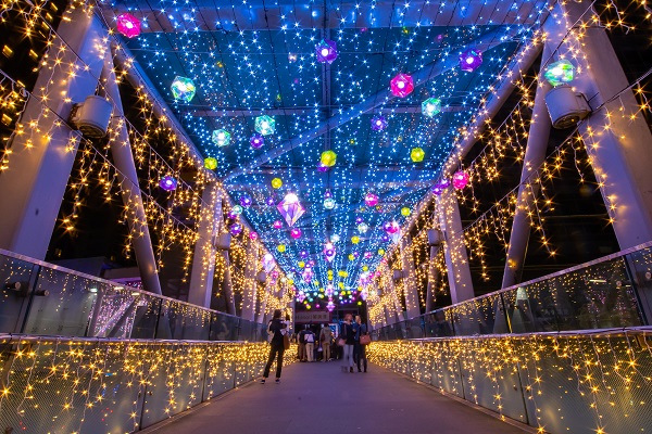 新北耶誕成有很多條風格不同的浪漫燈海隧道。（圖／新北市政府）