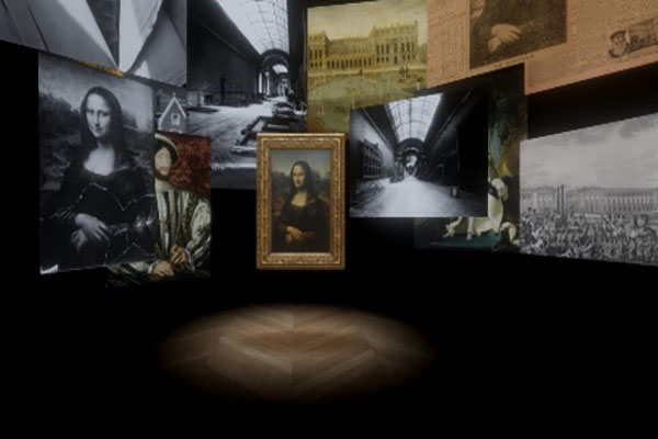 虛擬實境「蒙娜麗莎：越界視野」同步羅浮宮展出。（圖／國立故宮博物院）