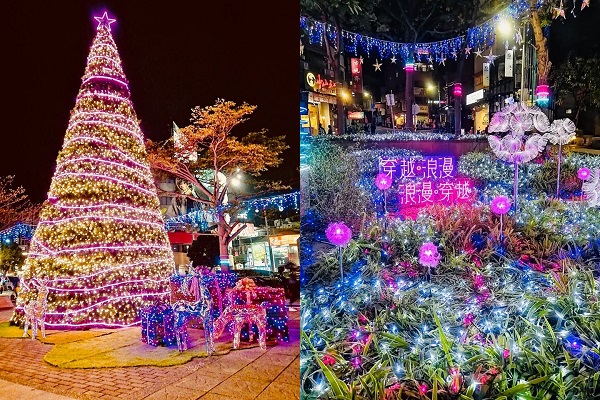 巨型的聖誕樹與造景適合情侶、朋友駐足打卡拍照。