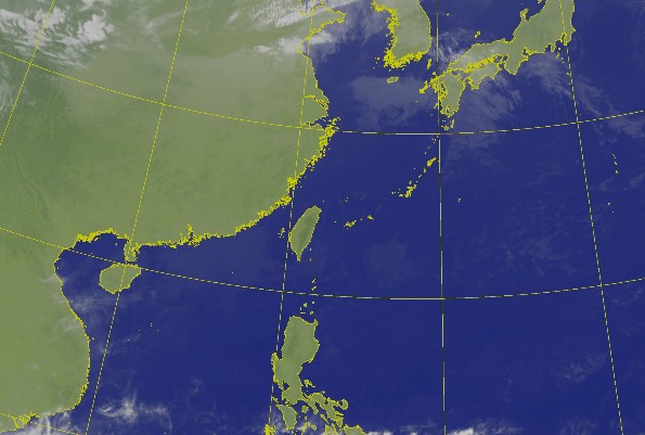 台灣上空衛星雲圖。（圖 / 中央氣象局）