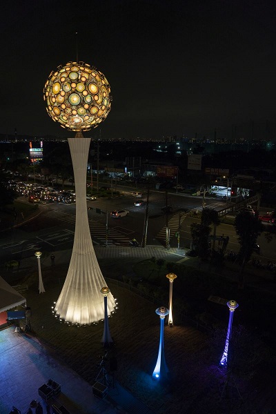 北投仙渡超高壓變電所設計的公共藝術裝置《仙泡兒》。