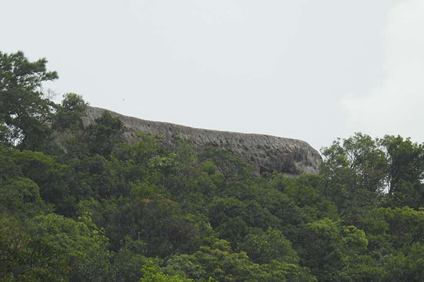 龍船岩像一艘石船停泊在山巒上。(圖／臺北市政府觀光傳播局)
