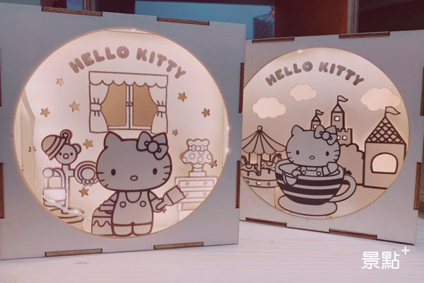 超萌Hello Kitty木製手作小夜燈，讓Kitty伴你入睡。(圖／景點家張盈盈)