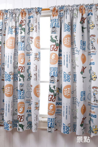 HOLA迪士尼系列 印花半腰窗簾270x165cm。