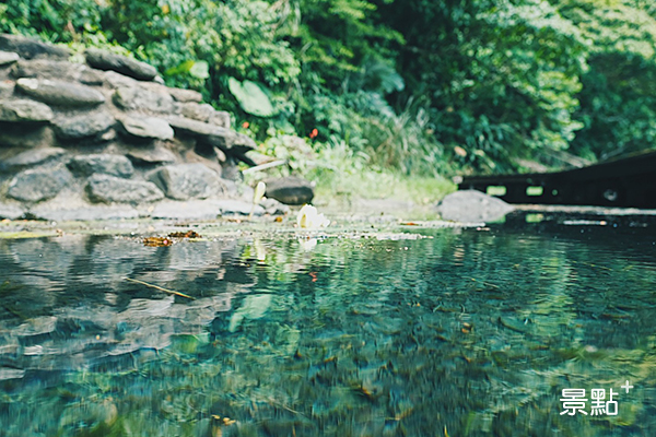 環湖步道旁一口島上唯一的淡水水源，澄澈清透。