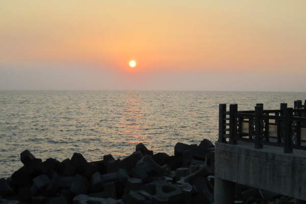 彌陀海濱夕陽。