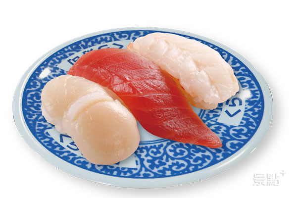厚切熟成鮪魚豪華三鮮 NT.80元。