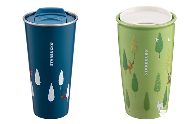 線上限定商品林中靜謐TOGO不鏽鋼杯、森林野趣雙層馬克杯。
