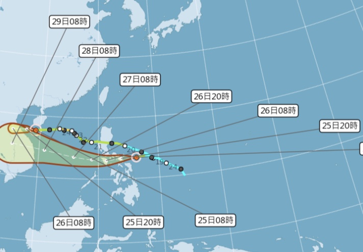 莫拉菲颱風25日晚間生成。（圖/中央氣象局）
