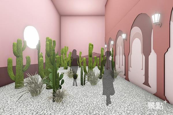 摩洛哥風情粉紅沙漠展場。