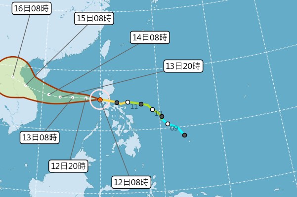 梵高颱風路徑圖。（圖／中央氣象局，以下同）