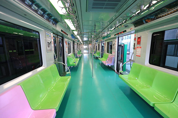 台中捷運綠線車廂。